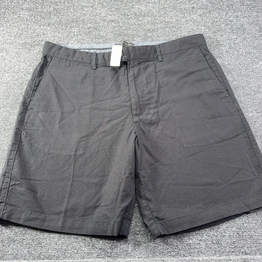 Banana Republic Mens Black Linen Blend Shorts 36 859119-02-1 Flat Front Casual
